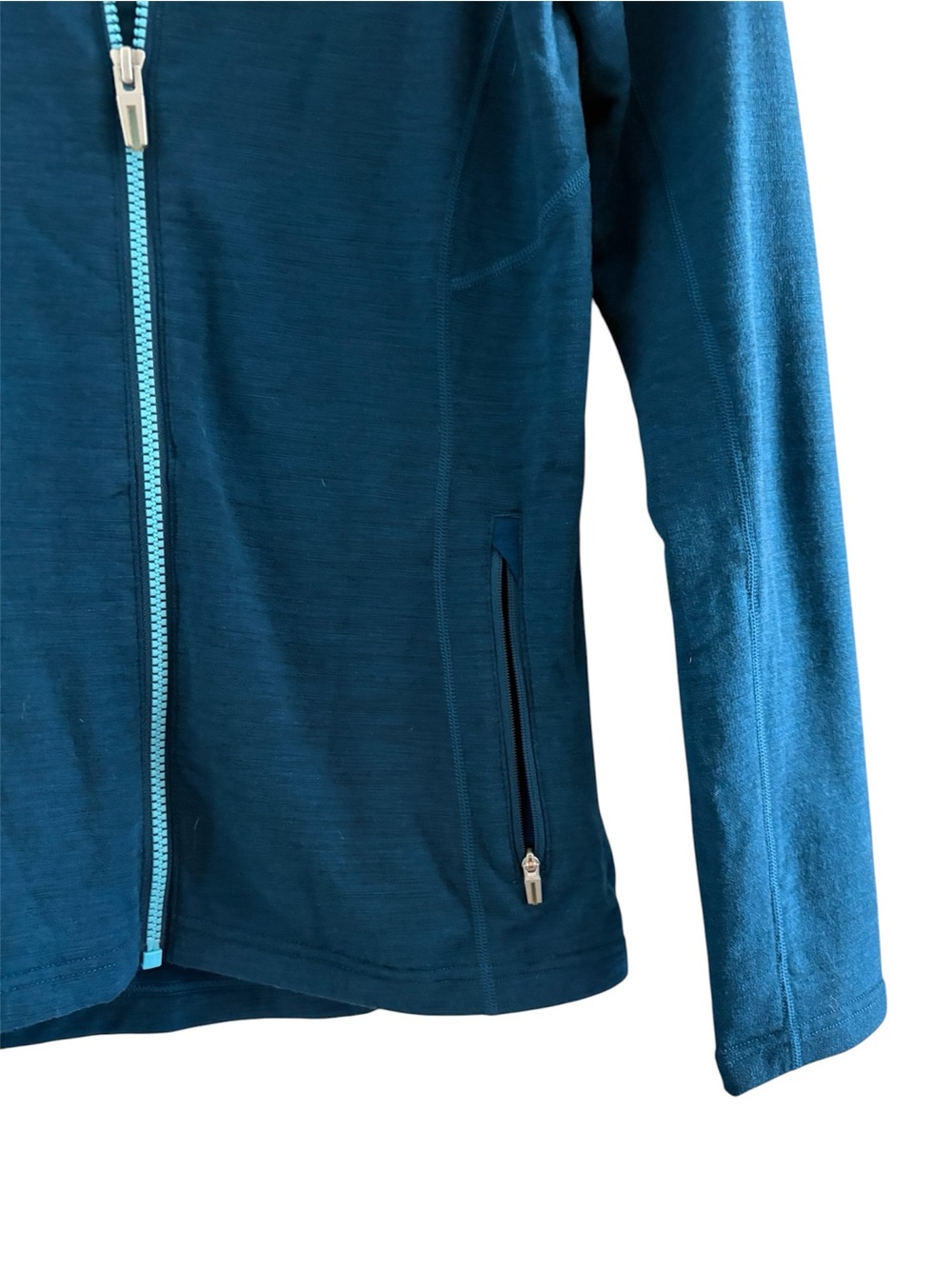 Icebreaker Blue Zip-Up Merino Jacket with Turquoise Lining - Picture 4 of 6